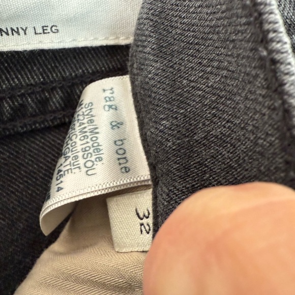 rag & bone Men's Charcoal Skinny Jeans - Picture 3 of 14